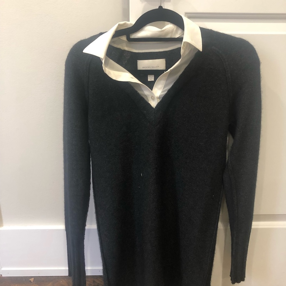 Long sleeve gray sweater dress